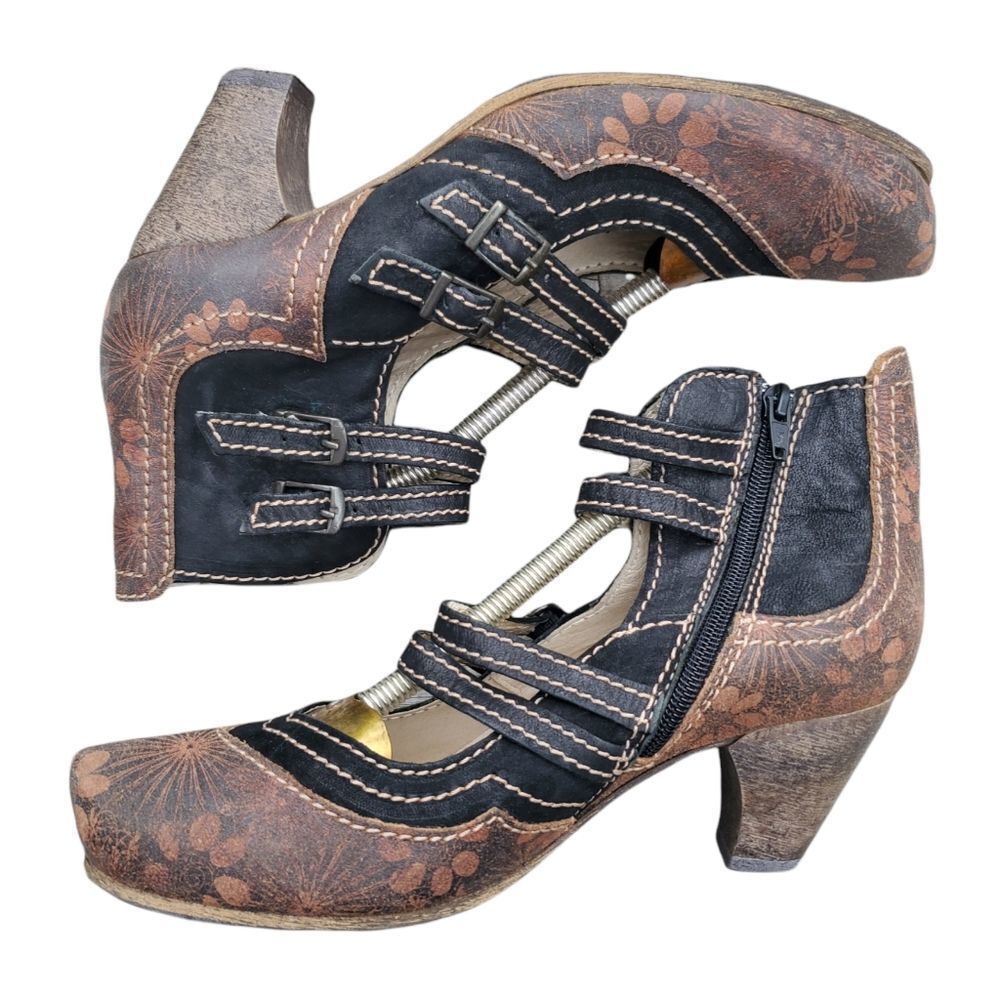 VINTAGE ROVERS heeled Leather Strapped Heels size 39 - Picture 7 of 16